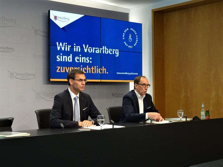 Landeshauptmann Markus Wallner und Landesrat Johannes Rauch. <span class="copyright">VLK</span>