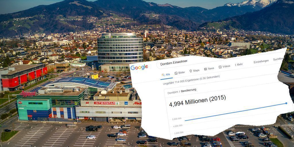 Google macht Dornbirn zur Millionenstadt