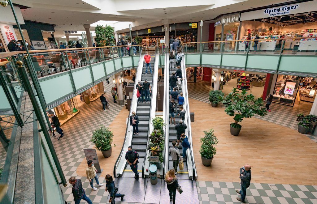 Hohe Frequenz in Einkaufszentren