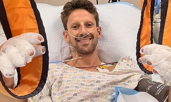 Romain Grosjean meldete sich aus Spital