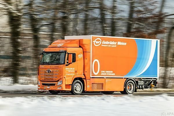 Wasserstoff-Lkw bei Gebrüder Weiss im Testeinsatz