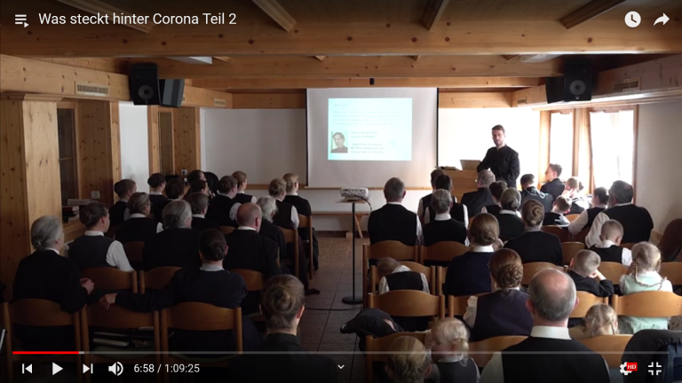 Versammlungen finden trotz Verbot sowie ohne Mindestabstand und Masken statt. <span class="copyright">Screenshoot/Gemeind Gottes/Youtube</span>