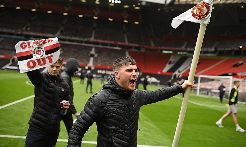 Fans von Manchester United protestieren