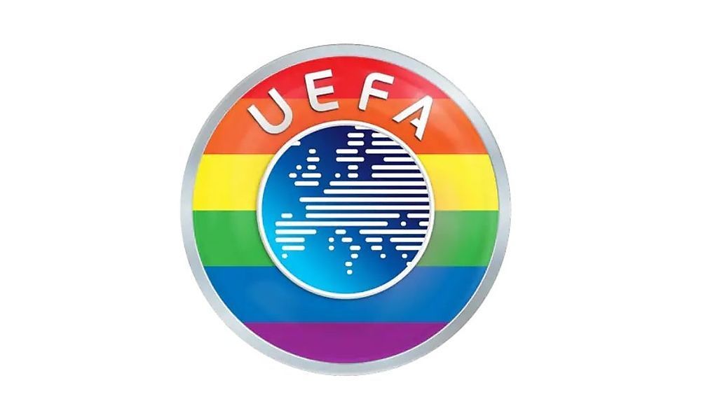 UEFA mit Logo in Regenbogenfarben