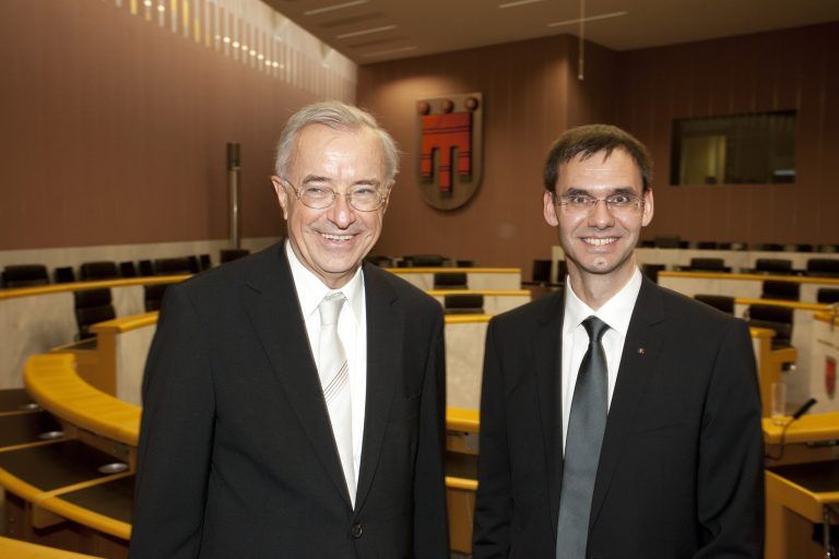 Markus Wallner und sein Vorgänger Herbert Sausgruber. <span class="copyright">Hartinger</span>