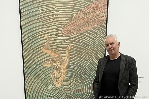 Hans Weigand reitet die Welle in der Albertina