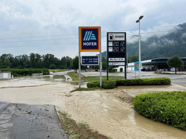 Überschwemmungen Villach