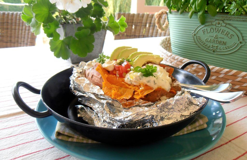 Süßkartoffeln in der Folie