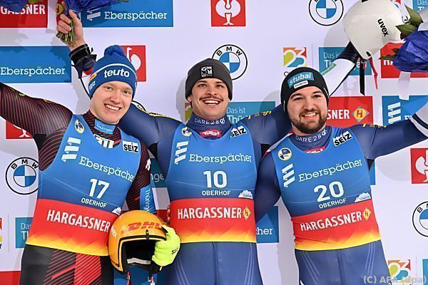 Jonas Müller raste zu Einsitzer-WM-Gold, David Gleirscher 3.