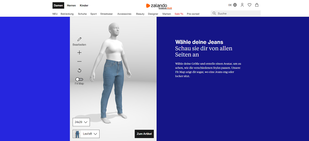 Zalando bittet Kundinnen in virtuelle Umkleiden