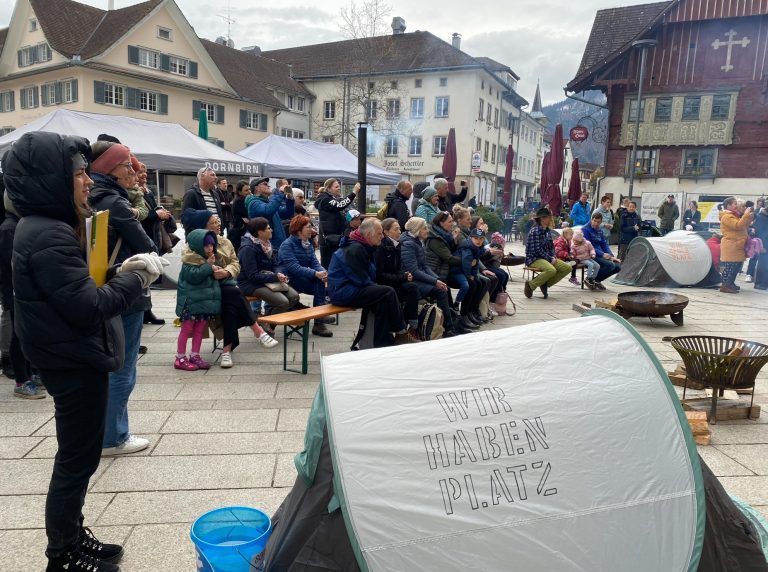 Auf dem Dornbirner Marktplatz wurde protestiert. <span class="copyright">Claudio Tedeschi</span>