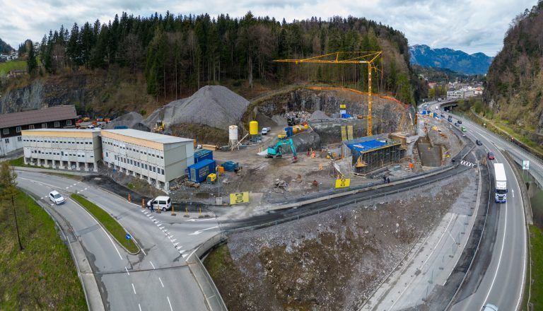 Baustellenfotos Stadttunnel Portal Felsenau