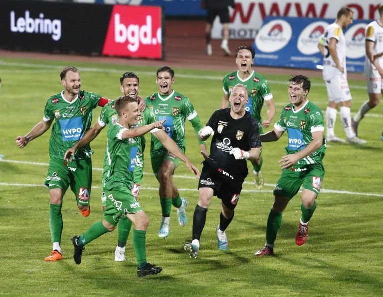 Das Europacup-Play-off-Halbfinale. Austria Lustenau gewinnt gegen Wolfsberg. <span class="copyright">APA/GERD EGGENBERGER</span>