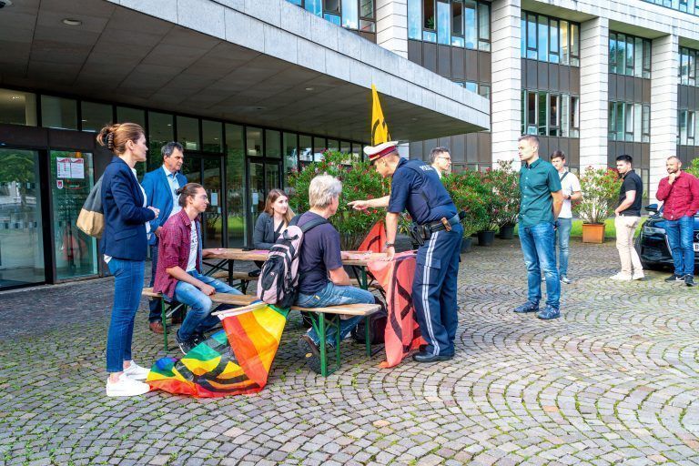 Klima-Aktion vor dem Landhaus Bregenz im Juni 2022 <br><span class="copyright">Extinction Rebellion Vorarlberg</span>