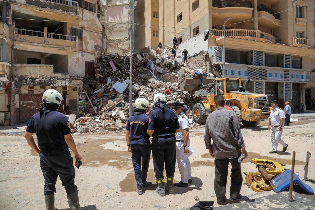13-stöckiges Gebäude in Alexandria eingestürzt