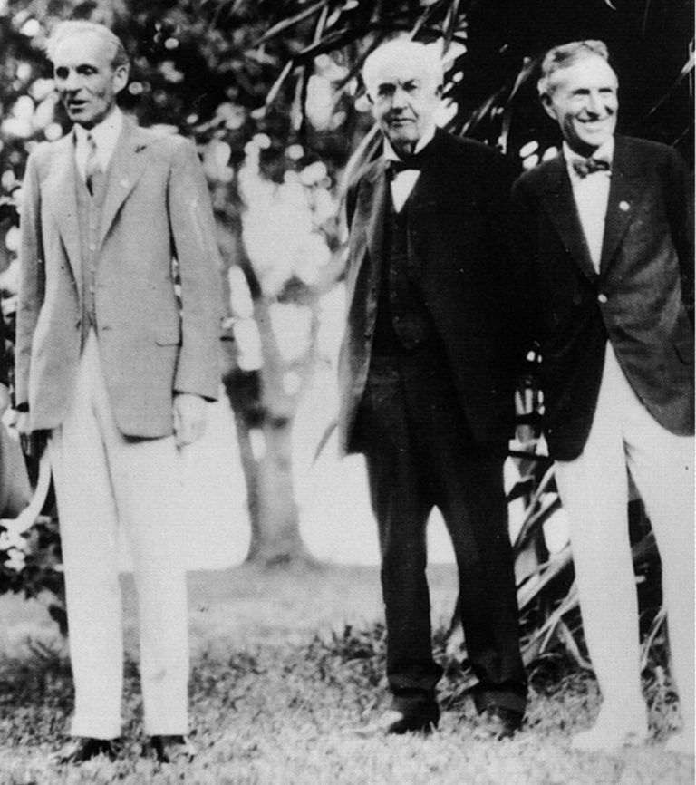Millionärsclub: Henry Ford, Thomas A. Edison und Harvey Samuel Fire­stone. <span class="copyright">Herbert Hoover Library/CC</span>