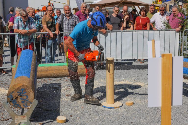 Es wird gesägt und Holz zerkleinert auf der diesjährigen Herbstmesse. <span class="copyright">Hartinger</span>