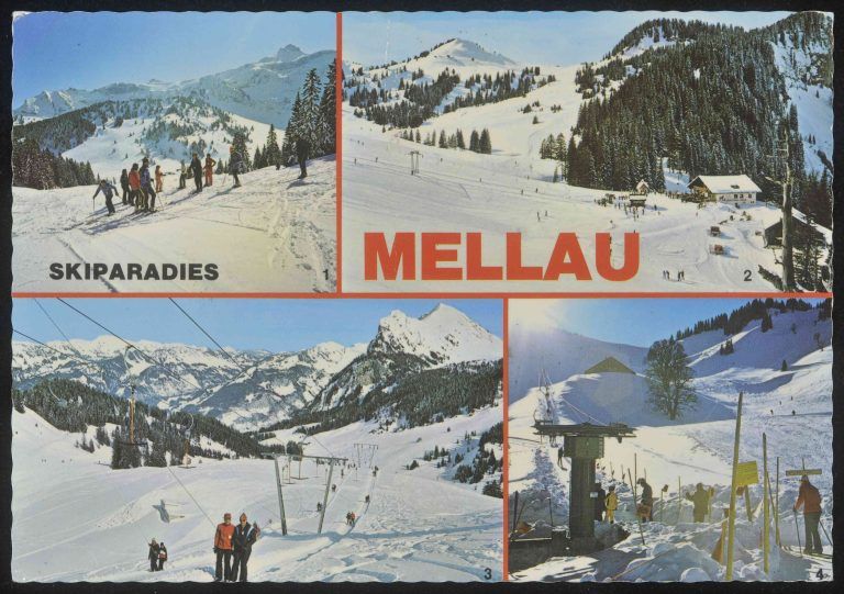 Ansichtskarte aus dem "Skiparadies Mellau". <span class="copyright">VLB Volare</span>