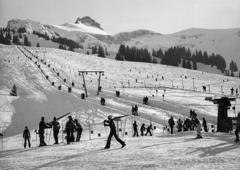 Reger Betrieb im neuen Skigebiet Mellau.<span class="copyright">Bildarchiv Klaus Riezler</span>