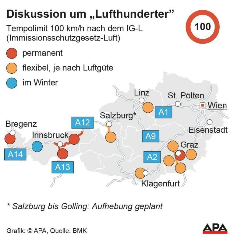 Die bisherigen Lufthunderter in Österreich. <span class="copyright">APA</span>