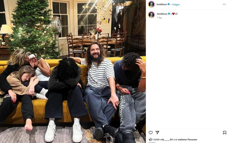 Model Heidi Klum (50) teilt auf ihrem Instagram Account ein süßes Familienfoto. Normalerweise zeigt sie ihre Kinder selten, Tochter Leni (19) ist seit ihrem Durchbruch als Model ebenfalls in den sozialen Medien aktiv. Zu sehen sind Mann Tom Kaulitz (34) und ihre Söhne Johan (17) und Henry (18).