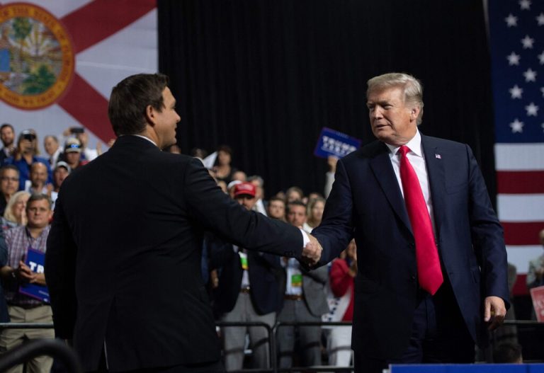 Ron DeSantis reicht Donald Trump die Hand <span class="copyright">AFP/Saul Loeb</span>