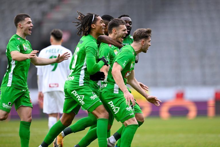 Torjubel SC Austria Lustenau zum 0:1 durch Darijo Grujcic am Sonntag, 11. Februar 2024.<span class="copyright">GEPA pictures/ Daniel Schoenherr</span>