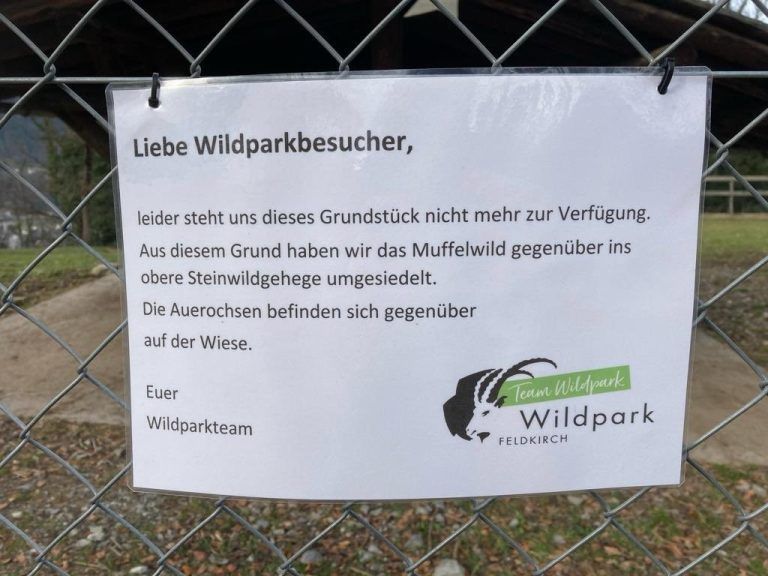 Ein Hinweis an die Wildpark-Besucher.<span class="copyright"> Privat</span>