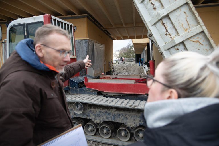 Besichtigung der Baustelle, Strandbad soll im Juni eröffnen, wird seit Herbst umgebaut.