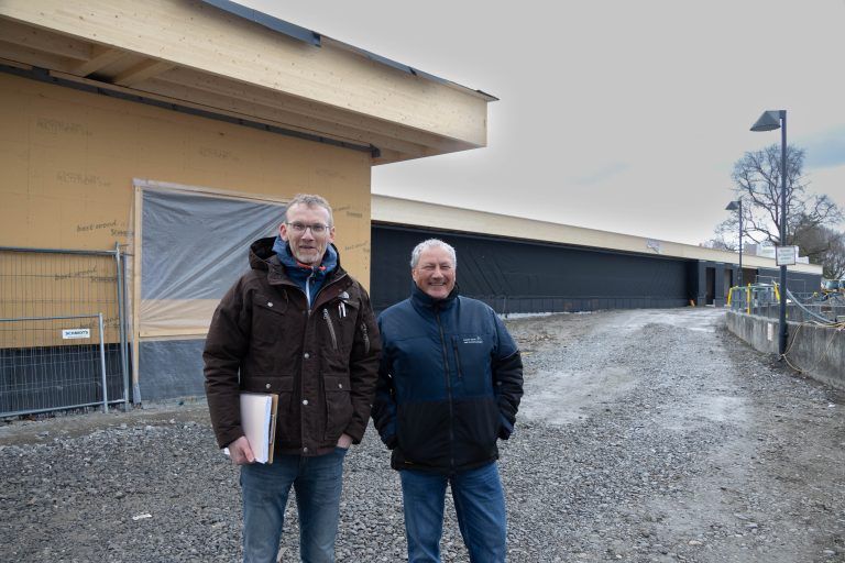 Besichtigung der Baustelle, Strandbad soll im Juni eröffnen, wird seit Herbst umgebaut.