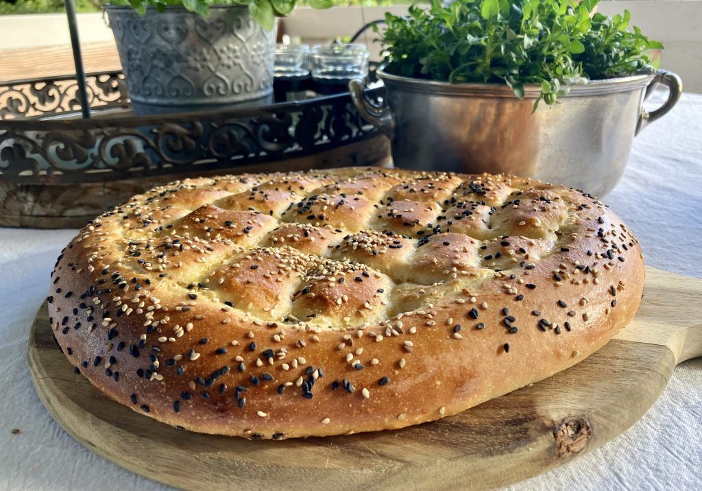 Frisch gebackene Fladenbrote