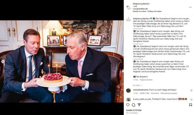 Die beiden hatten wohl allen Grund zum Feiern. Der König von Belgien und der Großherzog von Luxemburg feierten Geburtstag. Dies nahmen die beiden zum Anlass für ein gemeinsames Foto. König Philippe und Großherzog Henri teilten sich brüderlich einen Geburtstagskuchen.