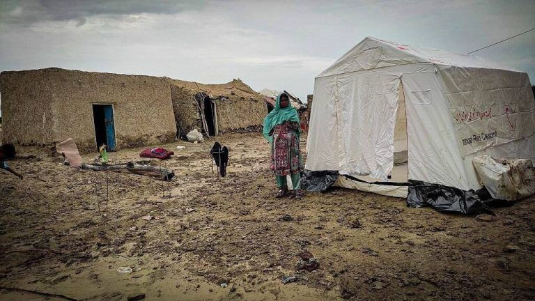March 10, 2024, Sistan And Baluchestan, Iran: Rescue workers after floods in Sistan and Baluchestan Province, Iran. The crisis in Sistan and Baluchistan escalated early in March as torrential rains inundated the southern regions of the province. According to information from the Red Crescent, relief efforts have reached 59,000 people in 30 villages ravaged by the floods. Statistics from the Red Crescent reveal the extent of the devastation, with 13,951 households and 59,287 individuals affected by the floods. Sistan And Baluchestan Iran - ZUMAi98_ 20240310_zih_i98_007 Copyright: xIranianxRedxCrescentxSocietyx