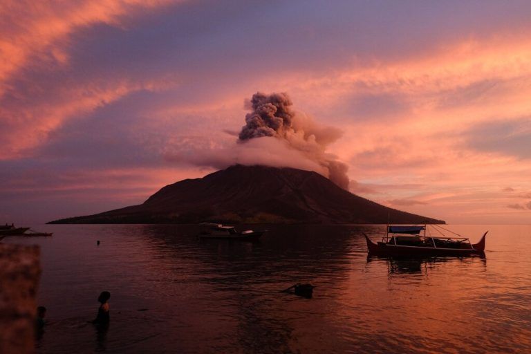Mount Ruang volcano erupts in Sitaro, North Sulawesi, on April 19, 2024. (Photo by Ronny Adolof BUOL / AFP)