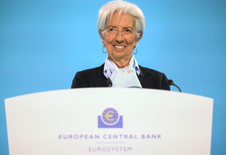 President of the European Central Bank (ECB) Christine Lagarde arrives to address a press conference following the meeting of the governing council of the ECB in Frankfurt am Main, western Germany, on April 11, 2024. The European Central Bank held interest rates steady again on April 11, 2024 but said slowing inflation could open the door to easing monetary policy, raising hopes of a first cut in June. It was the fifth consecutive time the central bank has frozen borrowing costs, with the key deposit rate sitting at a record high of four percent. (Photo by Kirill KUDRYAVTSEV / AFP)