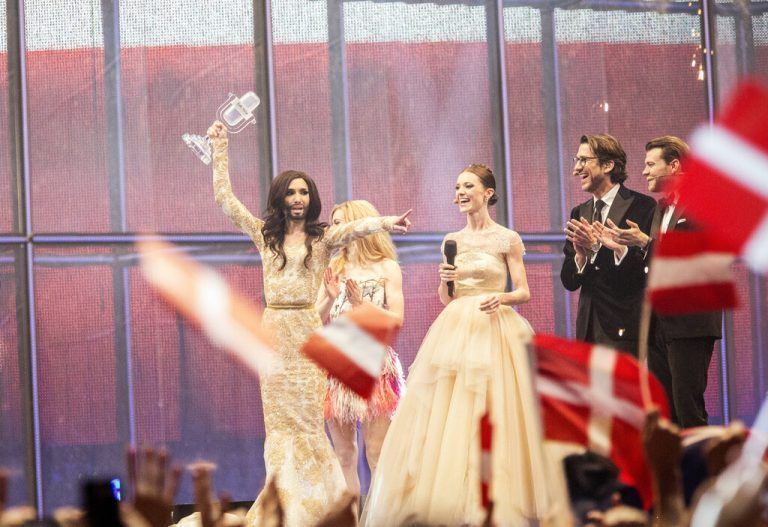 Conchita Wurst Austria and Conchita Wurst, the Bearded Woman, win the Eurovision Song Contest 2014 with the winning song Rise Like a Phoenix at the Eurovision Song Contest final in Copenhagen. Denmark 11/05 2014. Copenhagen Denmark PUBLICATIONxNOTxINxDENxNOR Copyright: xGonzalesxPhoto/ChristianxHjorthx