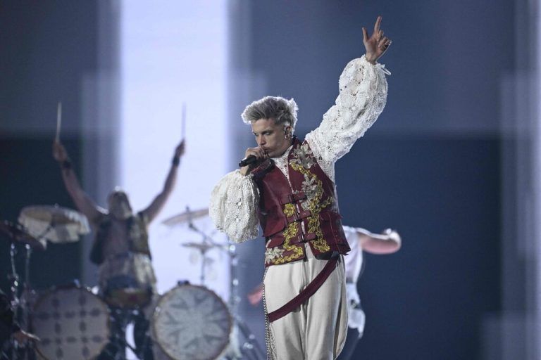 Croatian singer Marko Purisic, aka Baby Lasagna, representing Croatia with his song 'Rim Tim Tagi Dim'  performs on stage during the first semi-final of the 68th edition of the Eurovision Song Contest (ESC) at the Malmo Arena, in Malmo, Sweden, on May 7, 2024. A week of Eurovision Song Contest festivities kicked off Saturday, on May 4, in the southern Swedish town of Malmo, with 37 countries taking part. The first semi-final takes place on Tuesday, May 7, the second on Thursday, May 9, and the grand final concludes the event on May 11. (Photo by Jessica Gow/TT / TT News Agency / AFP) / Sweden OUT