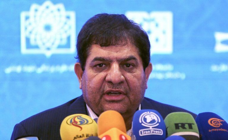 (FILES) Chairman of Iran's Setad foundation, or the Execution of Imam Khomeini's Order, Mohammad Mokhber speaks during a press conference to announce the launch of the second and third phases of human trials of a locally-made Covid vaccine, in Tehran, on March 15, 2021. Iran's first vice president, Mohammad Mokhber, is expected assume the presidency after Ebrahim Raisi's death in a helicopter crash on May 19, 2024 as the country gears up for early elections. (Photo by ATTA KENARE / AFP)