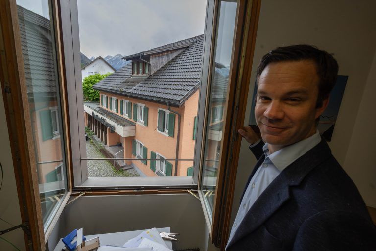 Bürgermeister Florian Themeßl-Huber und Beat Fleisch, Primus Immobilien drohne