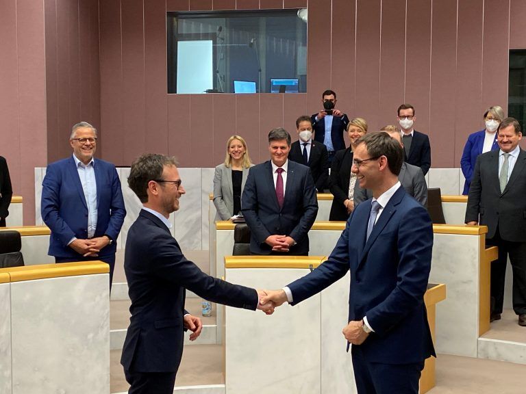 Angelobung Daniel Zadra (l.) Markus Wallner