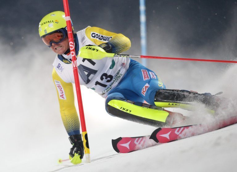ABD0104_20170124 - SCHLADMING - ÖSTERREICH: Mattias Hargin (SWE) am Dienstag, 24. Jänner 2017, in Aktion im 1. Durchgang im Slalom der Herren in Schladming. - FOTO: APA/GEORG HOCHMUTH