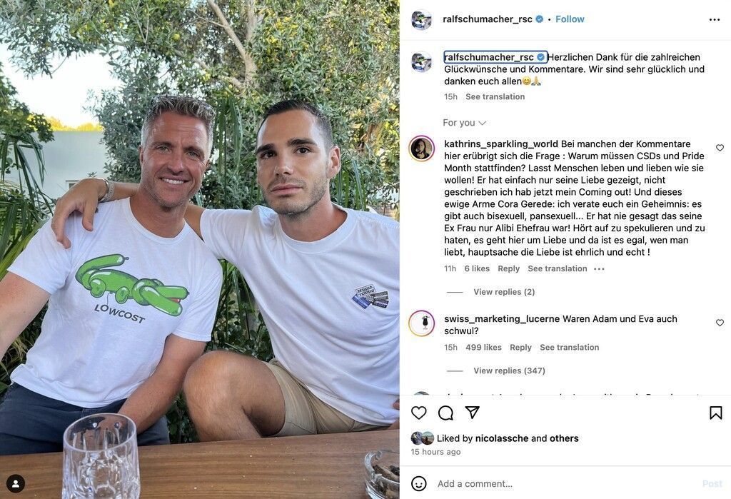Ralf Schumacher und sein Étienne im Liebesglück