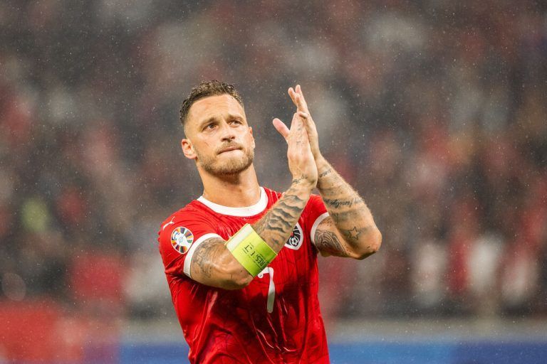 LEIPZIG,GERMANY,02.JUL.24 - SOCCER -UEFA EURO 2024, round of 16, Austria vs Turkey. Image shows the disappointment of Marko Arnautovic (AUT).<br />Photo: GEPA pictures/ Johannes Friedl
