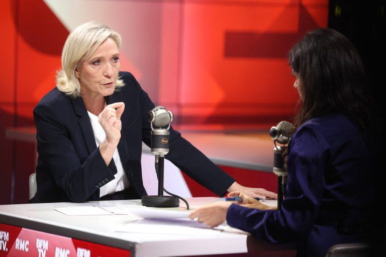 Marine Le Pen Appears On RMC/BFMTV - Paris Marine Le Pen is interviewed by Apolline de Malherbe on RMC/BFMTV in Paris, France on July 04, 2024. Photo by Jerome Domine/ABACAPRESS.COM Paris France PUBLICATIONxNOTxINxFRAxUK Copyright: xDominexJerome/ABACAx