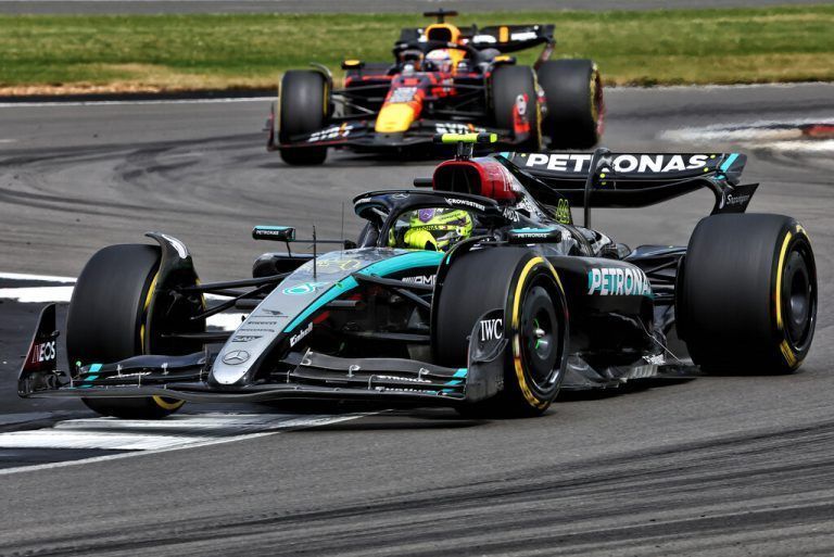SILVERSTONE,ENGLAND,07.JUL.24 - MOTORSPORTS, FORMULA 1 - Grand Prix of Great Britain, Silverstone Circuit. Image shows Lewis Hamilton (GBR/ Mercedes). <br />Photo: GEPA pictures/ XPB Images/ Charniaux - ATTENTION - COPYRIGHT FOR AUSTRIAN CLIENTS ONLY
