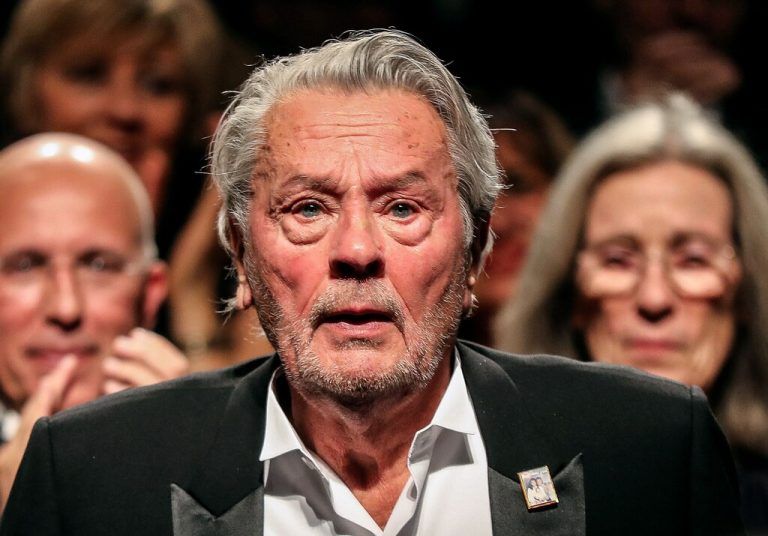 (FILES) French actor Alain Delon reacts as he is awarded with an Honorary Palme d'Or at the 72nd edition of the Cannes Film Festival in Cannes, southern France, on May 19, 2019. Alain Delon has not lost his lucidity, unlike his sons' claims, and is only physically diminished, says his lawyer Christophe Ayela in an interview with Le Parisien published on January 15, 2024. (Photo by Valery HACHE / AFP)