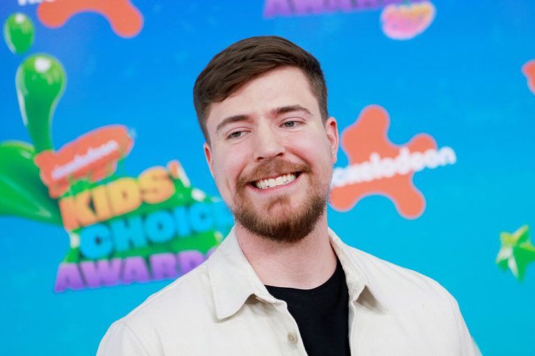 (FILES) US YouTube personality Jimmy Donaldson, better known as MrBeast, arrives for the 36th Annual Nickelodeon Kids' Choice Awards at the Microsoft Theater in Los Angeles, on March 4, 2023. (Photo by Michael Tran / AFP)