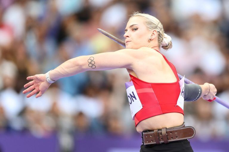 PARIS,FRANCE,07.AUG.24 - OLYMPICS, ATHLETICS - Olympic Summer Games Paris 2024, Javelin throw, qualification, women. Image shows Victoria Hudson (AUT).<br />Photo: GEPA pictures/ Armin Rauthner