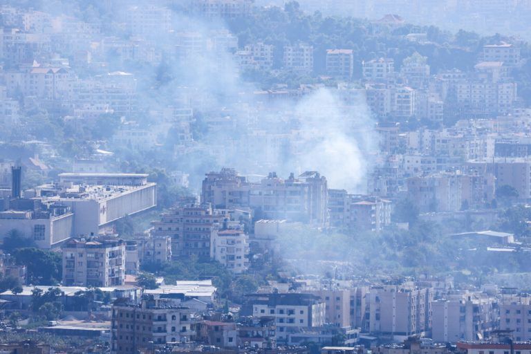 - Beirut on September 29, 2024 at war - 29/09/2024 - Lebanon / Beirut / Beirut - The Dahye district, Hezbollah s stronghold, seen from a nearby hill after the strikes of the last two days. Beirut on September 29, 2024 at war PUBLICATIONxNOTxINxFRAxRUS SylvainxRostaingx/xLexPictorium LePictorium_0297627