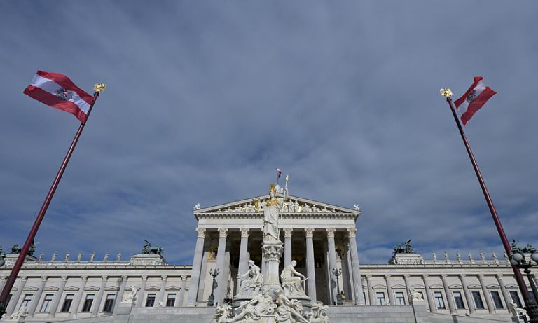 Das Parlamentsgebäude auf der Wiener Ringstraße